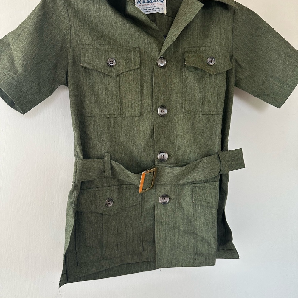 VINTAGE Army Green top by M. G. Weston size 12  (see measurements)